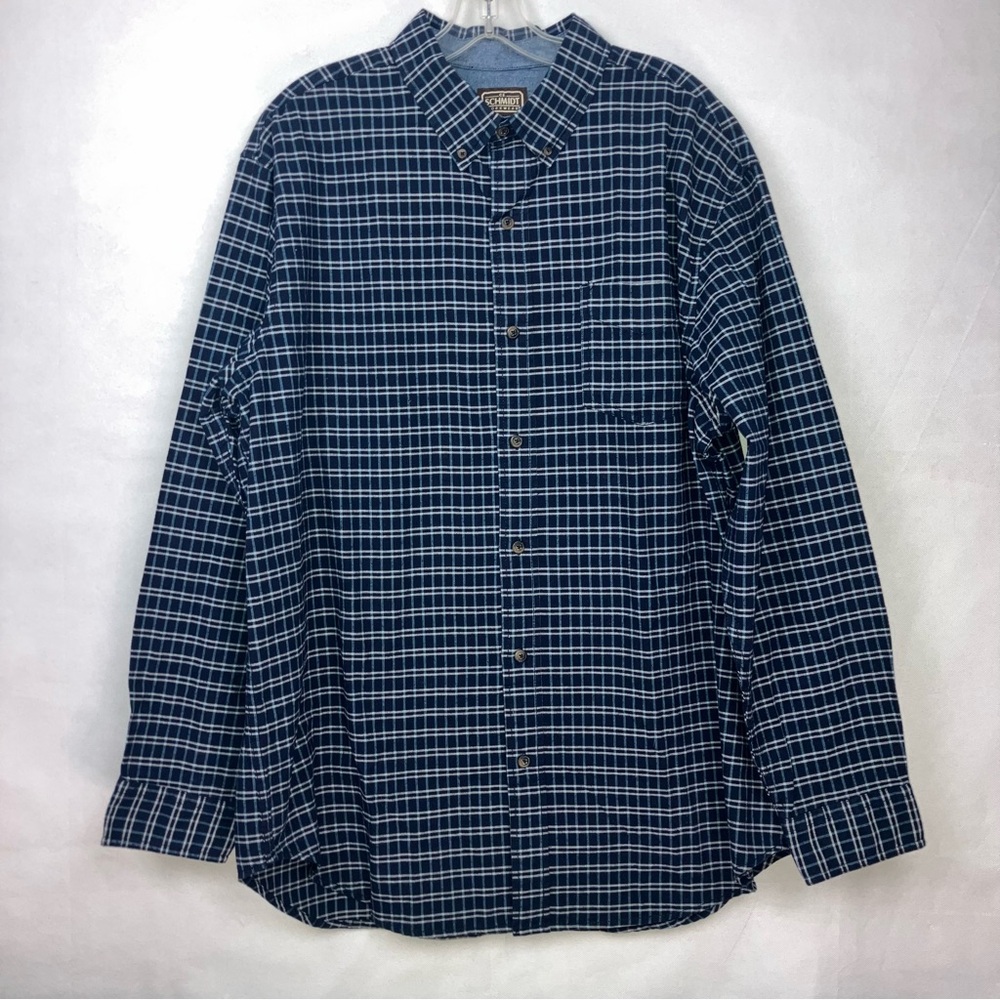 C.E. Schmidt Workwear Men's Size XLT Flannel 100% Cotton Plaid Button Down Shirt